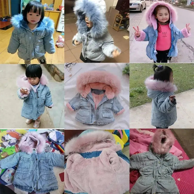 Cozy Chic Denim Velvet Jacket for Girls - LauBelle Brand