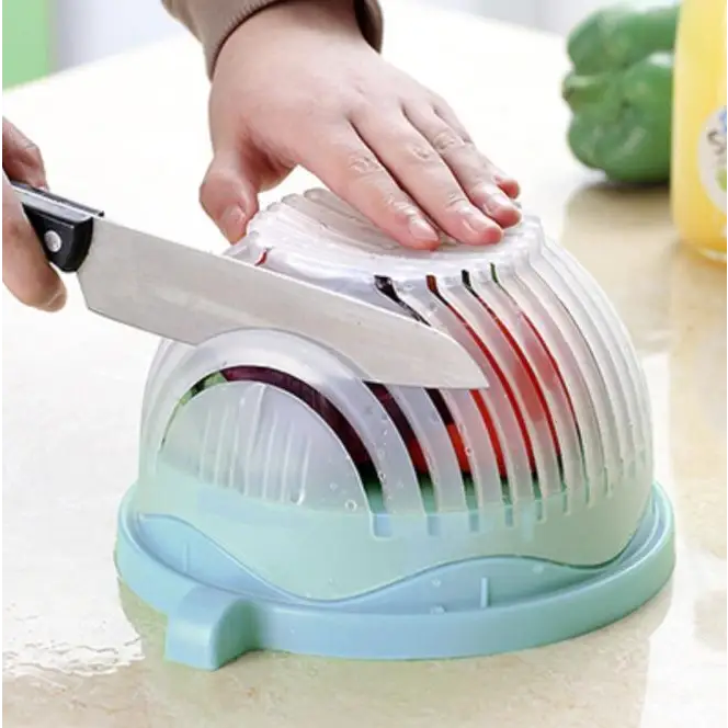 Portable Ultra Light Salad Cutter Bowl with Heat Collecting Filter - LauBelle Brand
