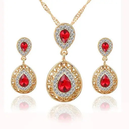 Crystal Earrings and Necklace Jewelry Set - LauBelle