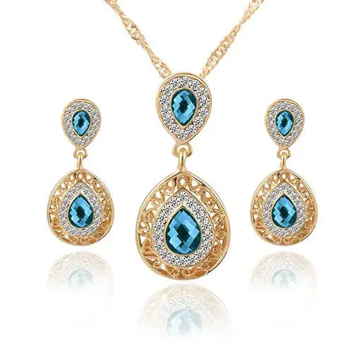 Crystal Earrings and Necklace Jewelry Set - LauBelle