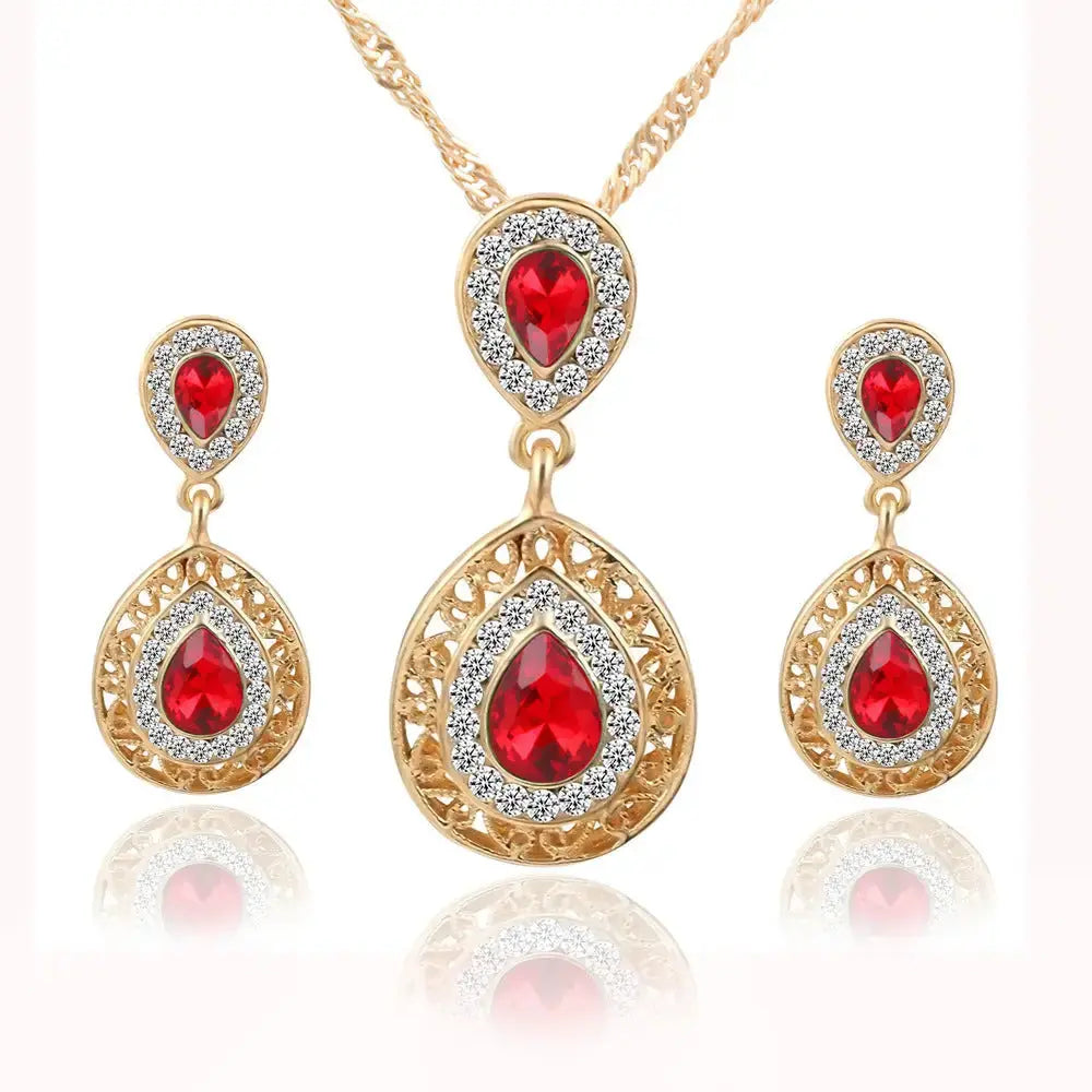 Crystal Earrings and Necklace Jewelry Set - LauBelle