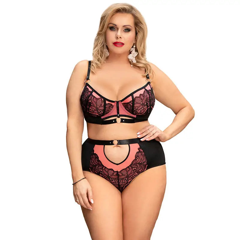 Plus Point Sheer Bralette and Panty Set - LauBelle