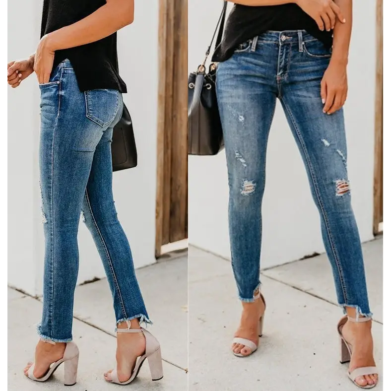 FlexiFit Torn and Trim Womens Distressed Trousers - LauBelle