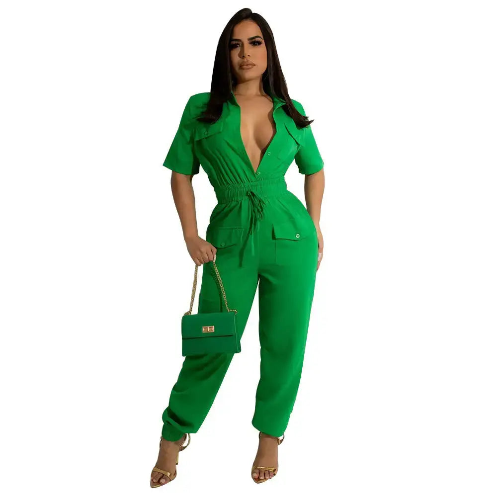 LuxeLace One-Piece Jumpsuit for Elegant Comfort - LauBelle