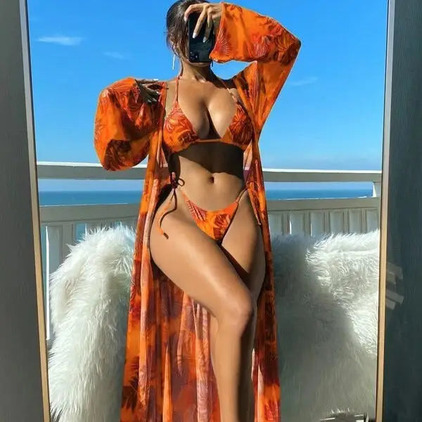 Split Banded Bikini Blouse with Unique Waistband Design - LauBelle Brand