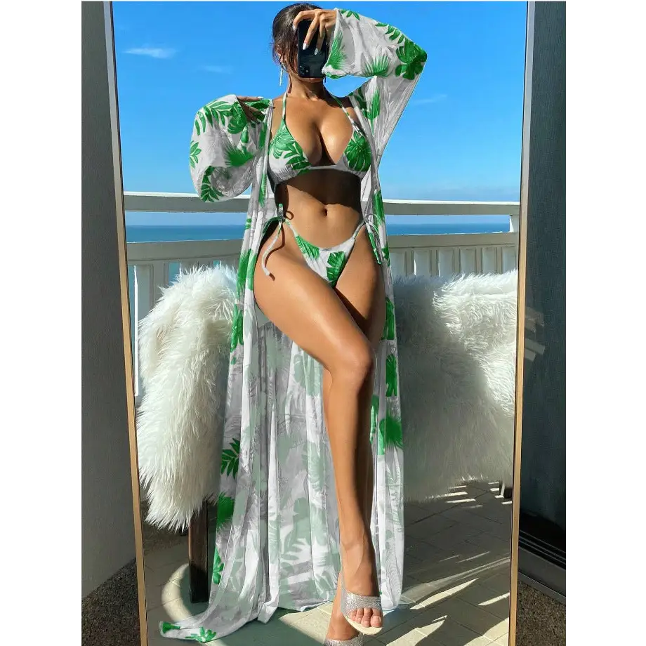 Split Banded Bikini Blouse with Unique Waistband Design - LauBelle