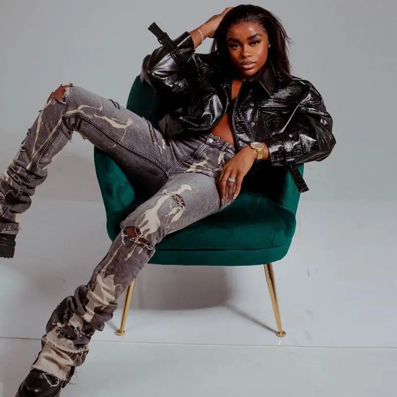 EuroChic Womens High Waist Slim Fit Jeans - LauBelle