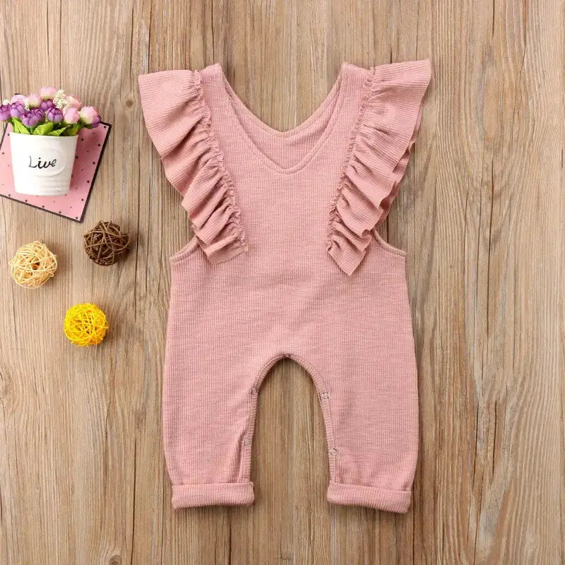 Ruffle Knit Romper for Baby Girls with Elegant Detailing - LauBelle Brand