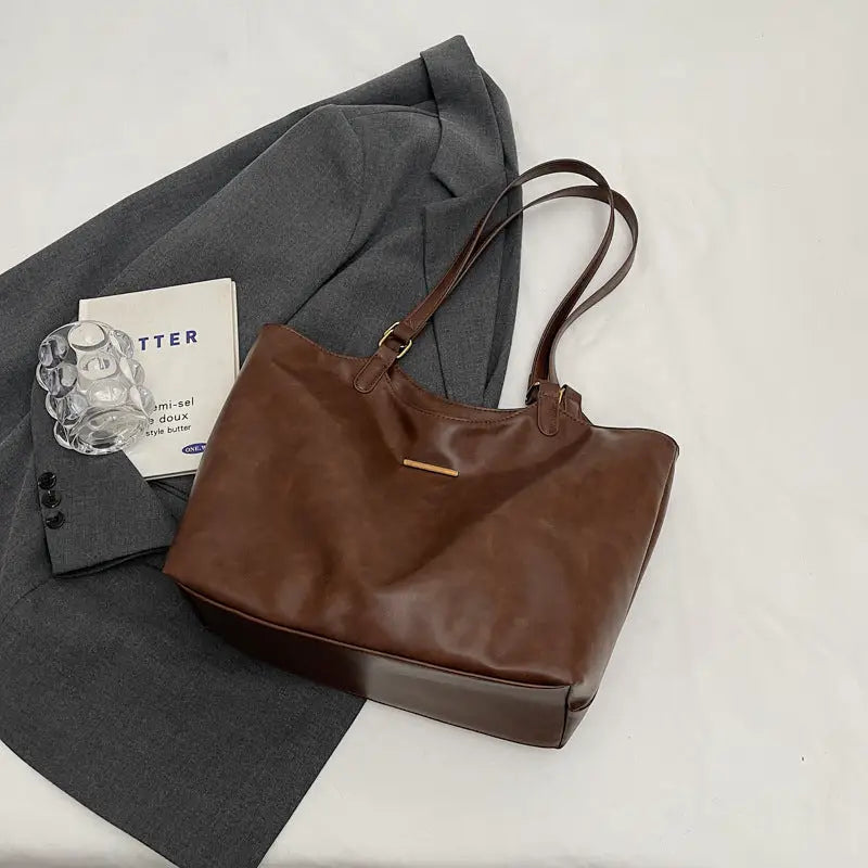 ChicZip PU Leather Tote - Double Handle 39x29x13cm - LauBelle