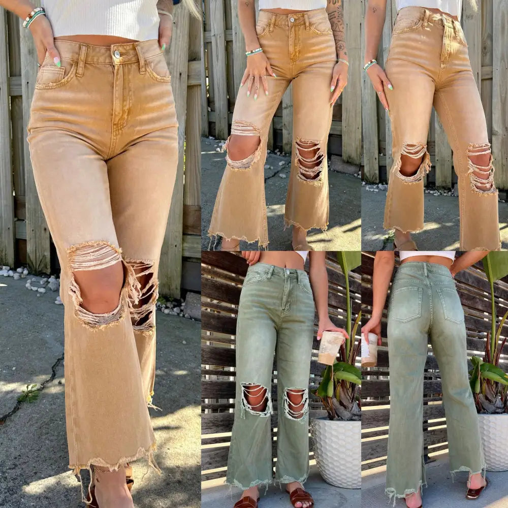 Ripped Loose Fit Jeans in High Quality Denim - LauBelle