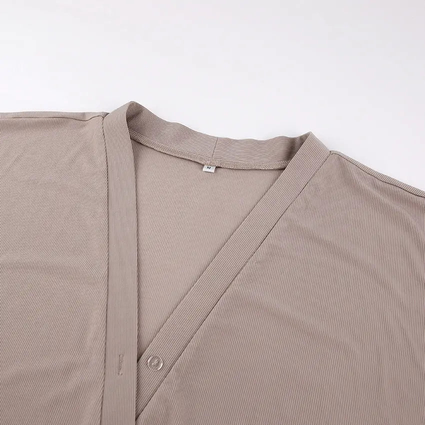 SilkSoft gebreide ribbel pyjamashirt voor dames - LauBelle