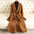 Brown Ripple Wool Belted Winter Coat - LauBelle Brand