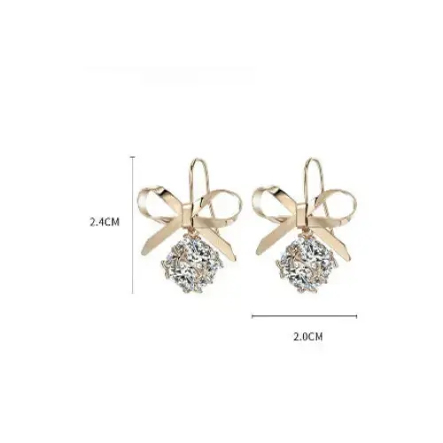 Elegance Graceful Short Earrings with Delicate Bow Design - LauBelle