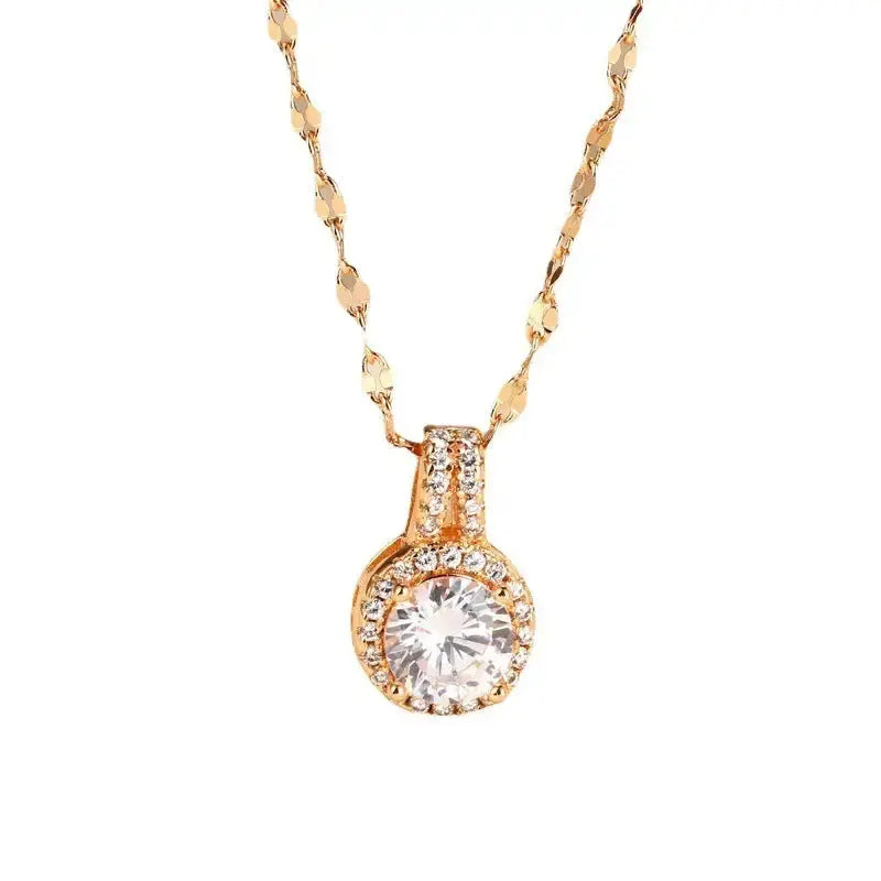 Sparkle Queen Crystal Necklace with Delicate Chain - LauBelle