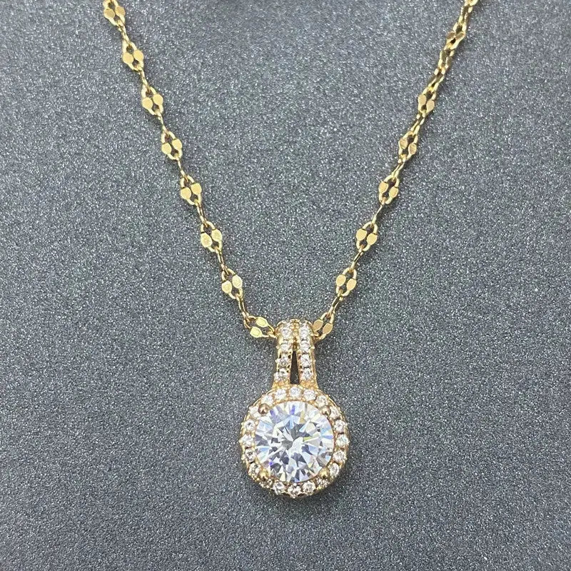 Sparkle Queen Crystal Necklace with Delicate Chain - LauBelle