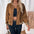 FemmeFusion Brown Half-Turtleneck Button-Down Bomber Jacket - LauBelle Brand