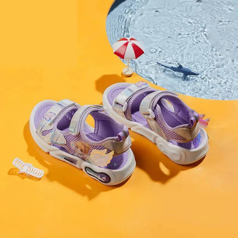 Sunshine Princess Sandals with Golden Crown Design for Girls - LauBelle Brand