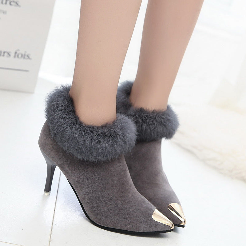 Nude Elegance: Stiletto High Heel Boots - LauBelle