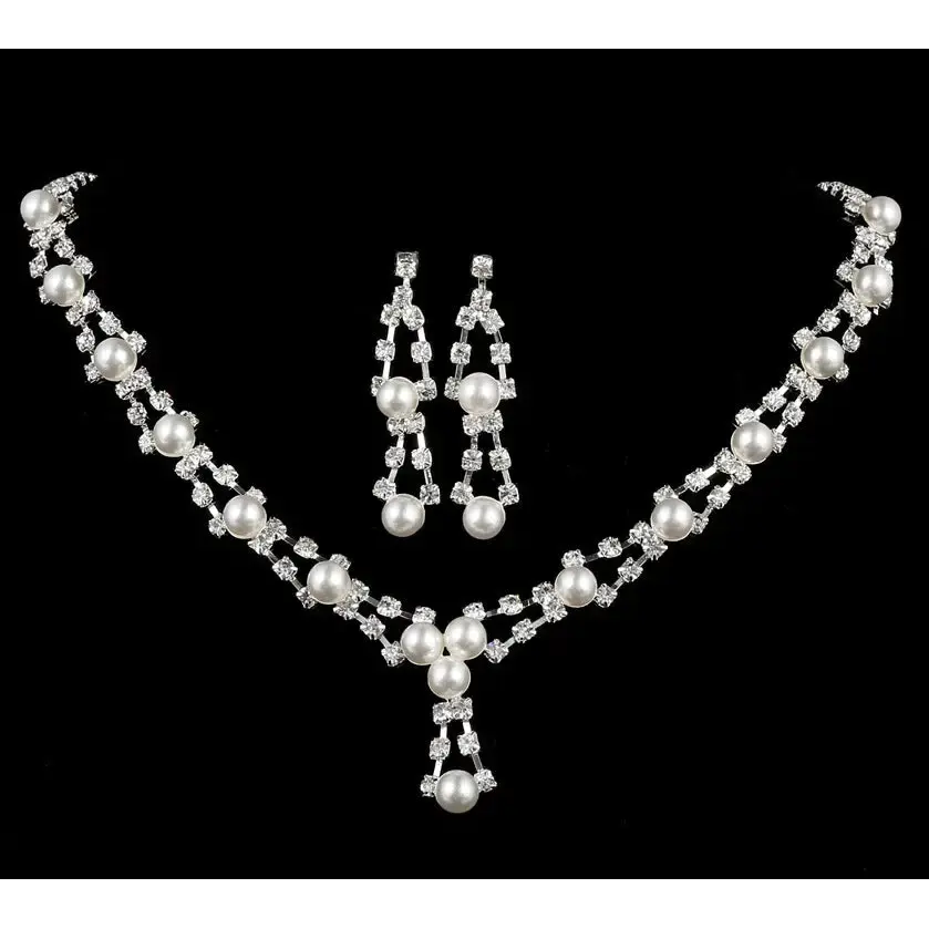Pure Pearls Bridal Necklace Set with Freshwater Pearls - LauBelle