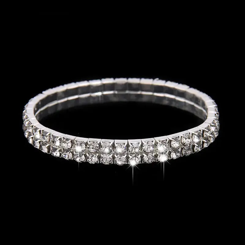 Wedding Trio Bling Set with Rhinestone Necklace Bracelet and Earrings - LauBelle