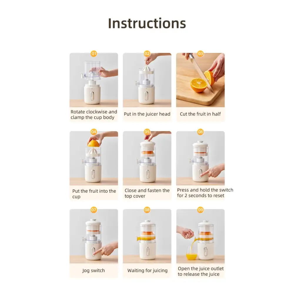 Automatic Orange Juice Squeezer for Fruits and Vegetables - LauBelle Brand
