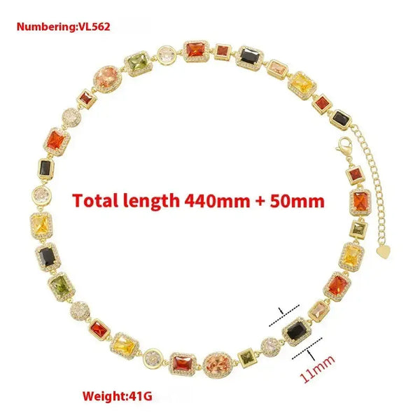 LuxDiamond Sterling Silver and Diamond Bracelet and Necklace Set - LauBelle