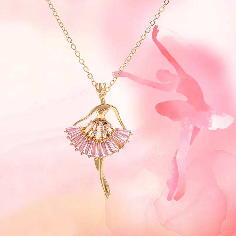 Ballet Girl Rhinestone Clavicle Necklace for Women - LauBelle