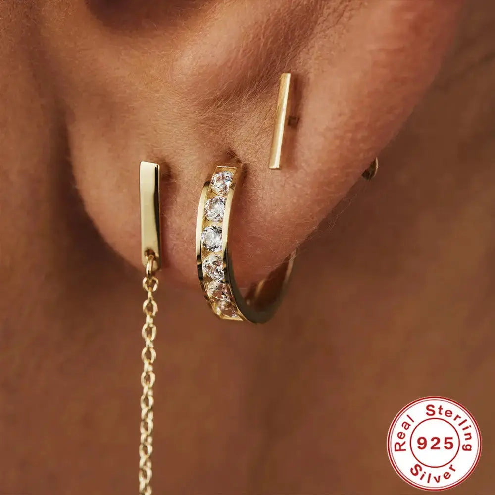 GeoDiamond Cluster Earrings with Geometric Diamond Arrangement - LauBelle