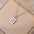 GlamZircon Chic Square Sugar Pendant Necklace with Zircon Crystals - LauBelle Brand
