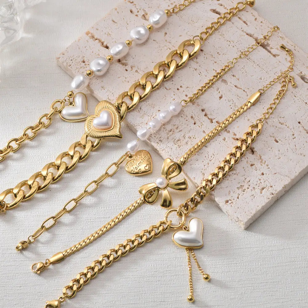 Love Strand Gold Heart Necklace - LauBelle Brand