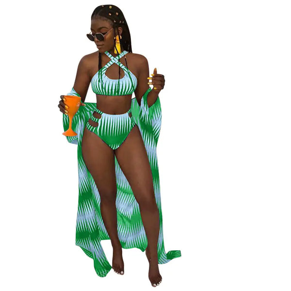 DigitSwim Trio Print Bikini Set with Adjustable Triangle Top and Cheeky Bottoms - LauBelle