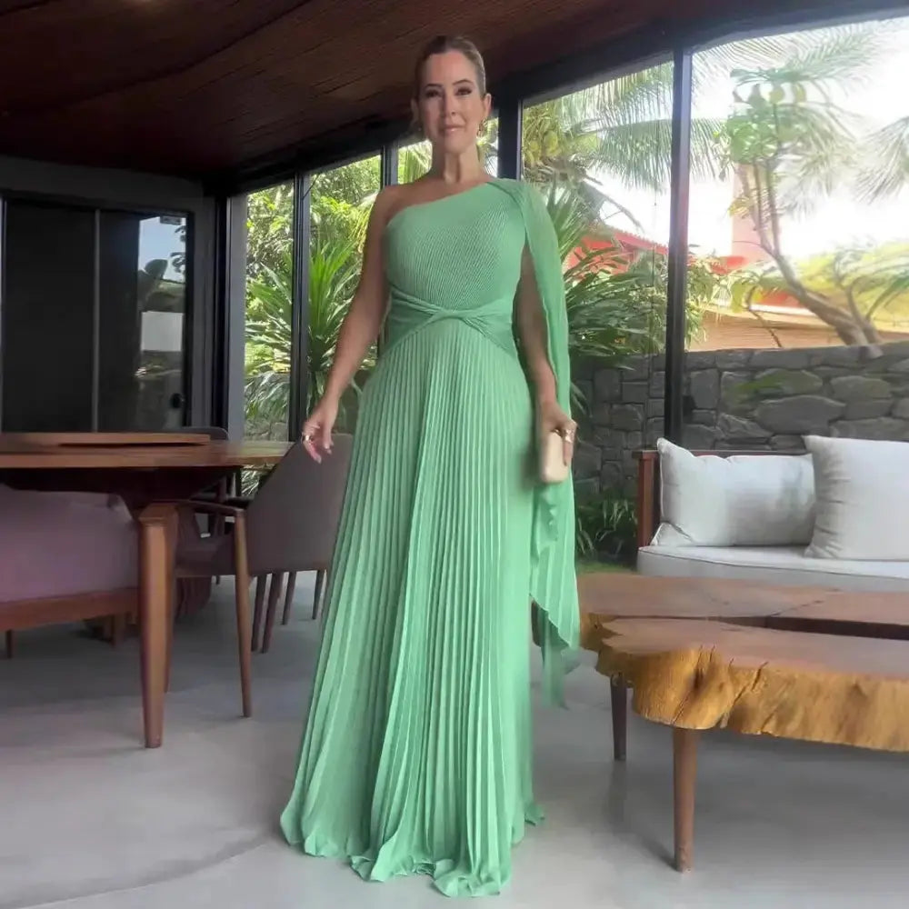 SvelteCurve Diagonal Hemline Modern Dress - LauBelle