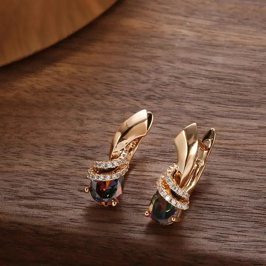 Zircon Chic Earrings with High-Quality Zircon Stones - LauBelle Brand