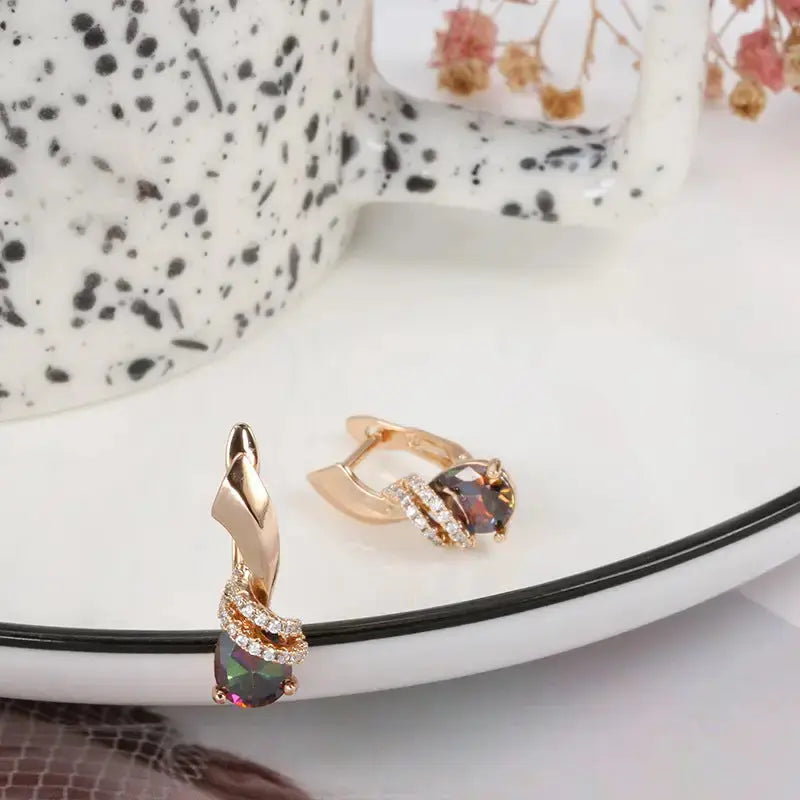 Zircon Chic Earrings with High-Quality Zircon Stones - LauBelle Brand