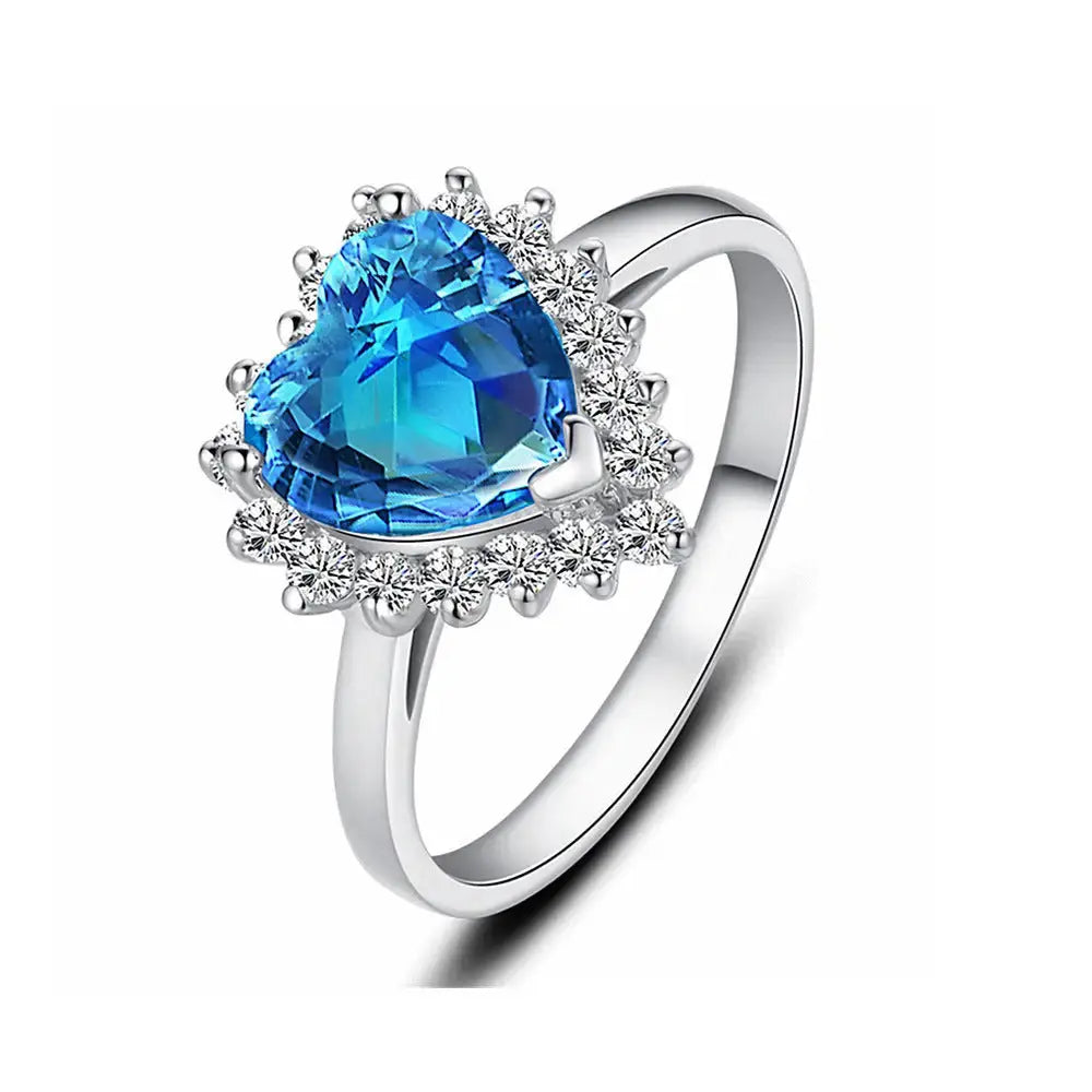 Micro Gem Heart Ocean Jewelry Set with Sea-Inspired Detailing - LauBelle