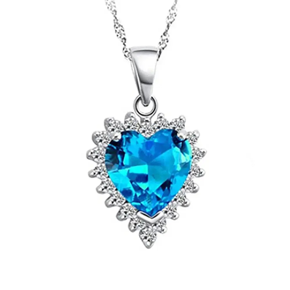 Micro Gem Heart Ocean Jewelry Set with Sea-Inspired Detailing - LauBelle