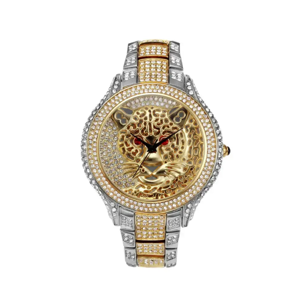 Leopard Diamond Quartz Watch with Luxurious Print Design - LauBelle