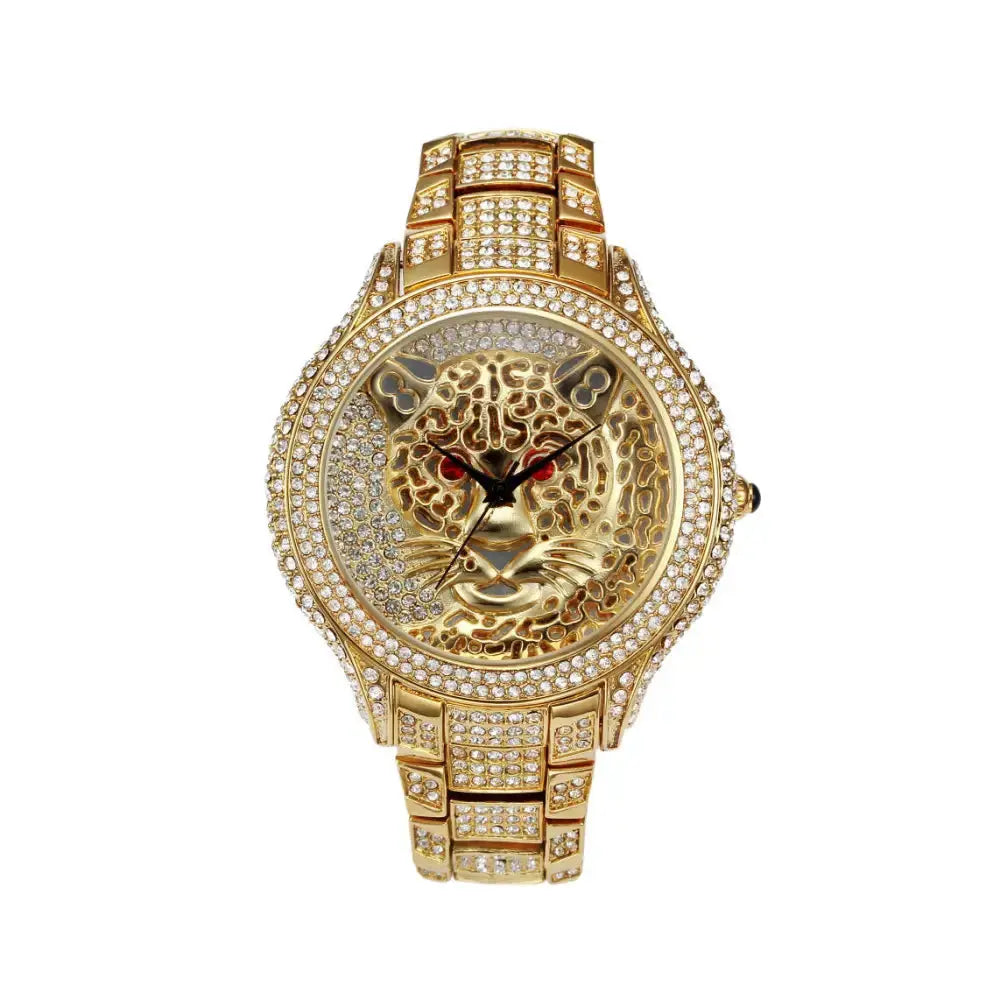 Leopard Diamond Quartz Watch with Luxurious Print Design - LauBelle