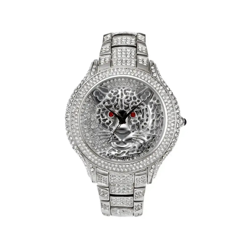 Leopard Diamond Quartz Watch with Luxurious Print Design - LauBelle
