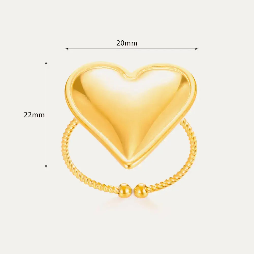 Golden Heartfly 8K Gold Plated Elegant Ring - LauBelle