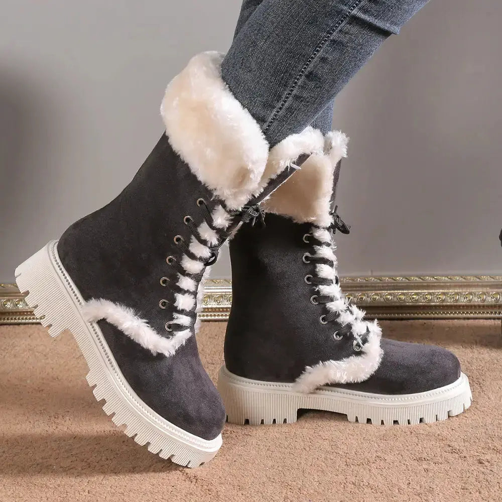 FurFrost Boots with Premium Faux Fur Lining and Durable Rubber Sole - LauBelle