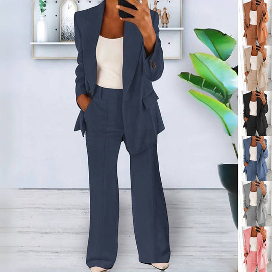 ChicLap Slim Suit: Trendy Blazer & Trousers Set - LauBelle