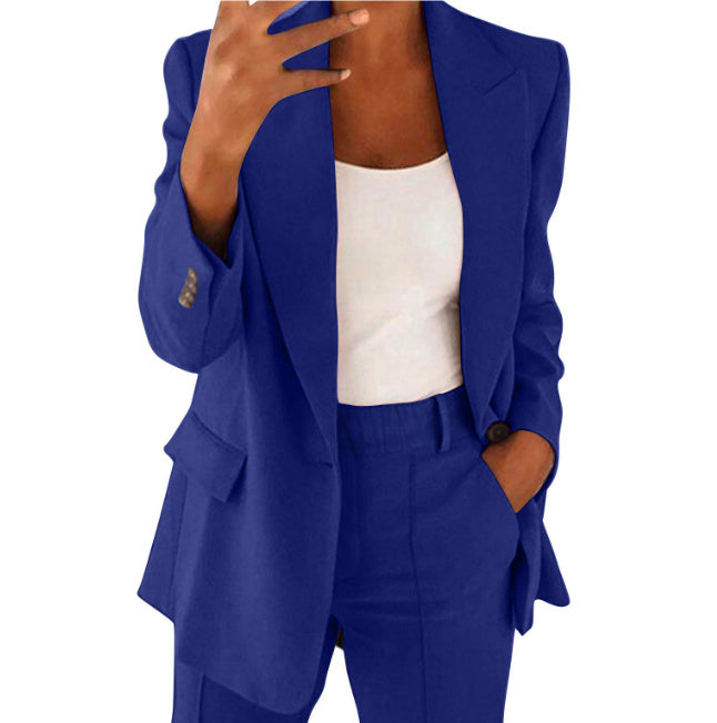 ChicLap Slim Suit: Trendy Blazer & Trousers Set - LauBelle