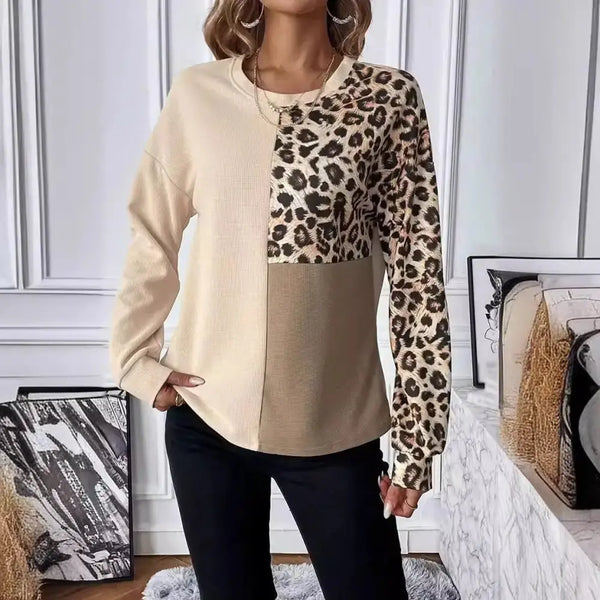 Custom Leopard Cozy Long Sleeve Top for Fashion Enthusiasts - LauBelle