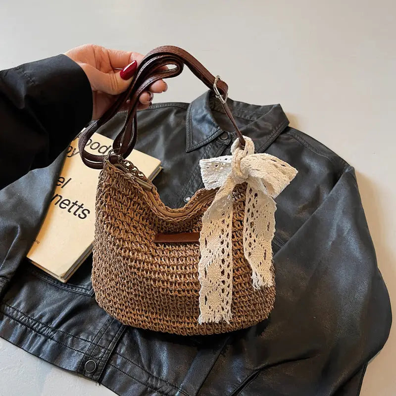 VertiStraw Khaki Cream Suitcase - LauBelle