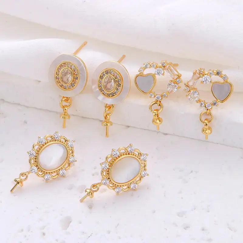 LustrePearl S925 Sterling Silver Stud Earrings - LauBelle