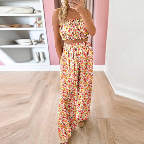 Boho Print Casual Suit with Vibrant Bohemian Design - LauBelle