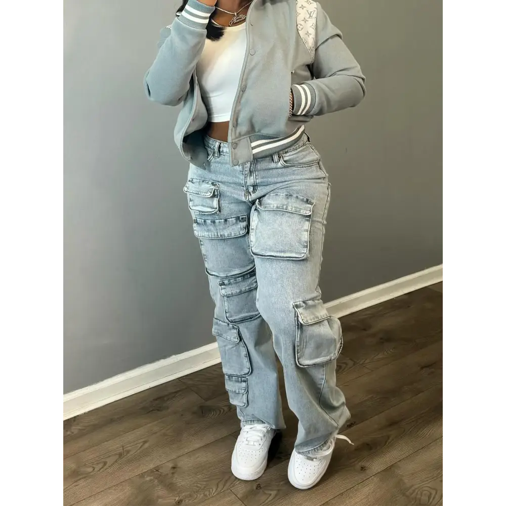 Elegance Womens Work Chic Denim Trousers - LauBelle