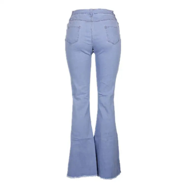 RetroFlare Distressed Jeans with Vintage Inspired Premium Denim - LauBelle