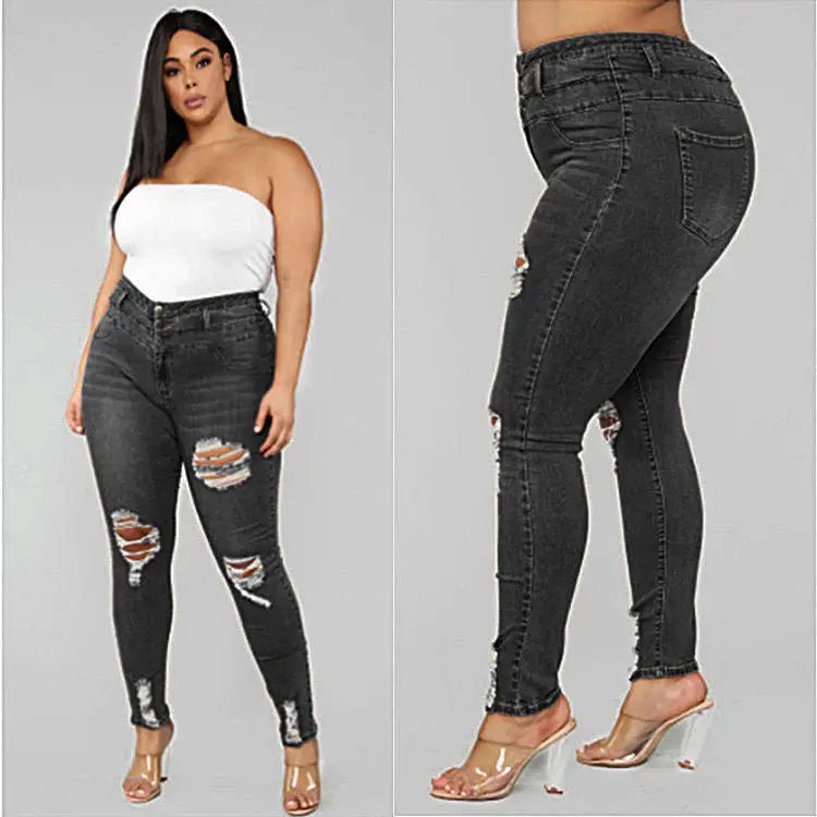 CurveFlex Ripped Jeans for Comfortable and Stylish Fit - LauBelle